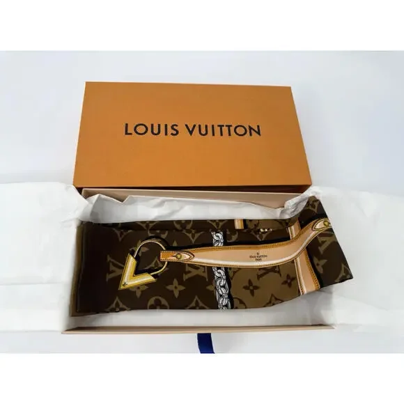 AUTHENTIC Louis Vuitton Bandeau Monogram Confidential M78655 Silk Scarf W/Box - Picture 3 of 9